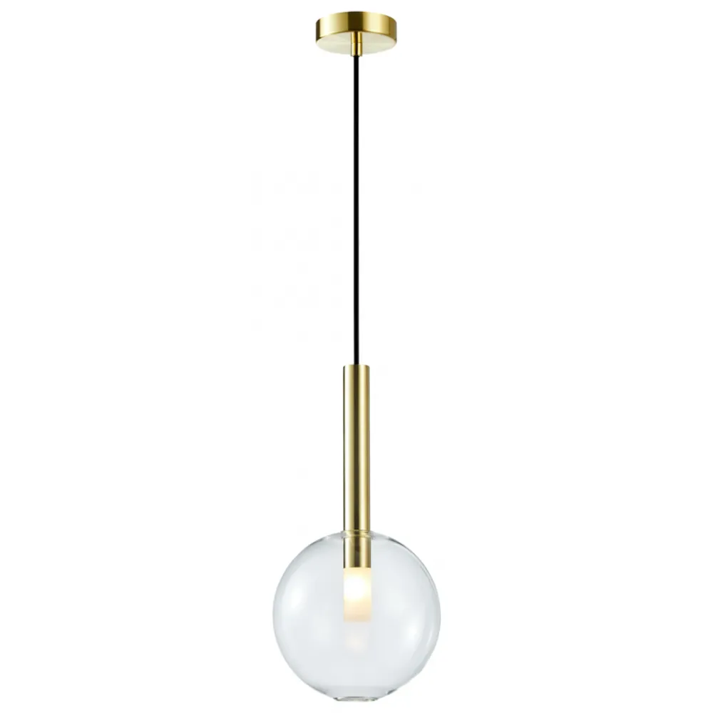 Lampa Wisząca NIKO Złoty Transparentny Szklany Klosz 1xG9 20cm * Eko-light