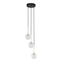 Lampa Wisząca NILOS Czarny Złoty Szklane Klosze 3xG9 * TK Lighting Hot