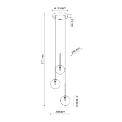 Lampa Wisząca NILOS Czarny Złoty Szklane Klosze 3xG9 * TK Lighting Hot