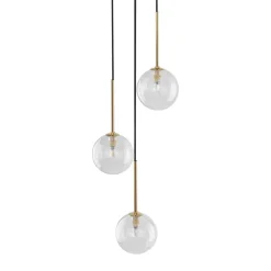 Lampa Wisząca NILOS Czarny Złoty Szklane Klosze 3xG9 * TK Lighting Hot