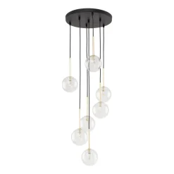 Lampa Wisząca NILOS Czarny Złoty Szklane Klosze 7xG9 * TK Lighting Discount