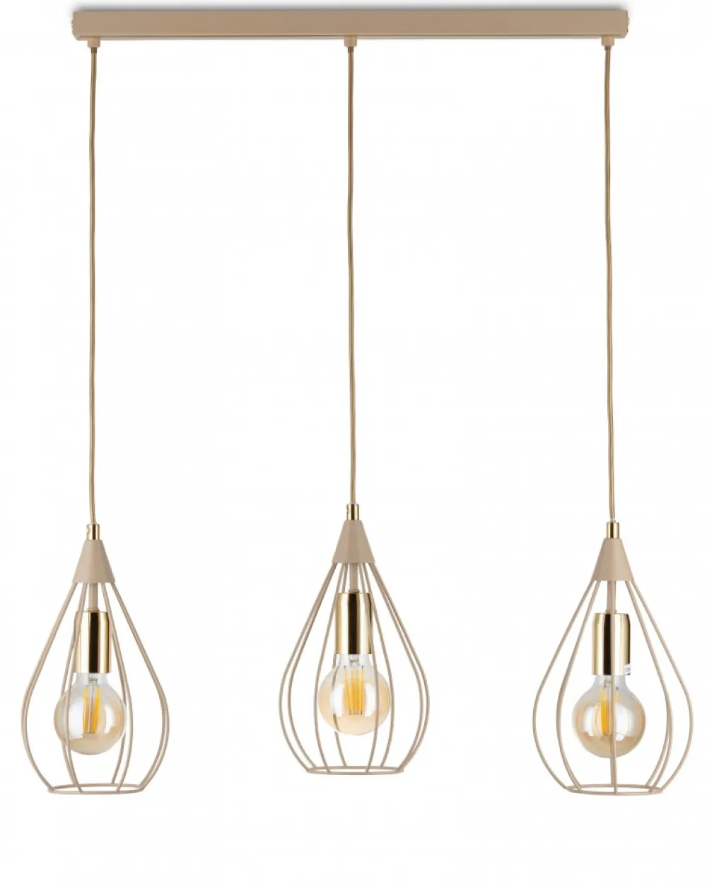Lampa Wisząca Noa Beżowa 3xE27 75 cm * HowHomely Clearance