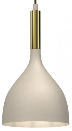 Lampa Wisząca NOAK Beżowy Złoty Metalowy Klosz 1xE27
