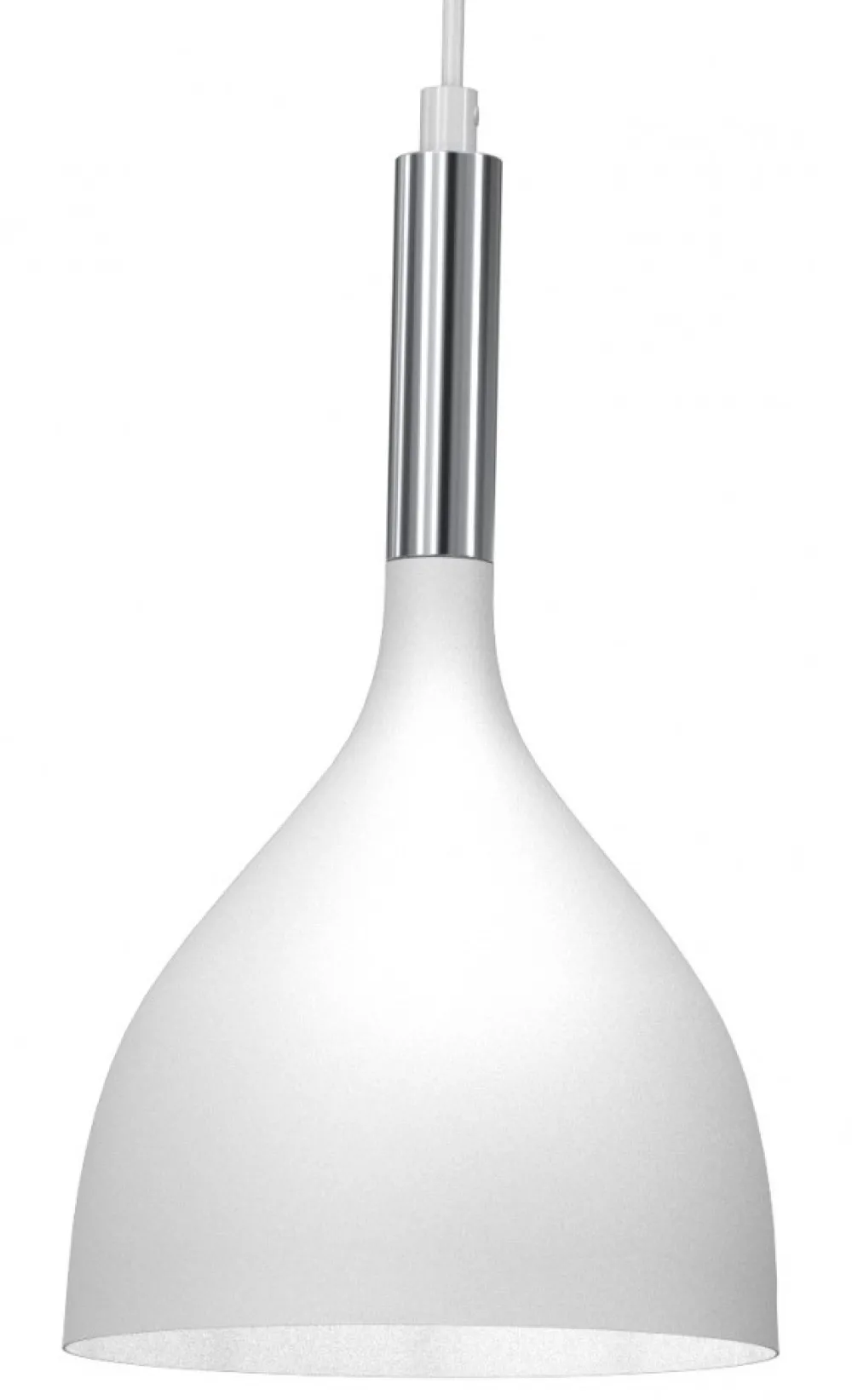 Lampa Wisząca NOAK Biały Srebrny Metalowy Klosz 3xE27 * Luminex