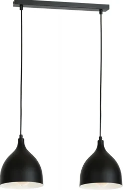 Lampa Wisząca NOAK CLASSIC Czarny Biały Metalowy Klosz 2xE27