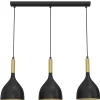 Lampa Wisząca NOAK Czarny Złoty Metalowy Klosz 3xE27 * Luminex