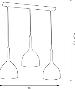 Lampa Wisząca NOAK Złoty Szary Metalowy Klosz 3xE27 * Luminex Outlet