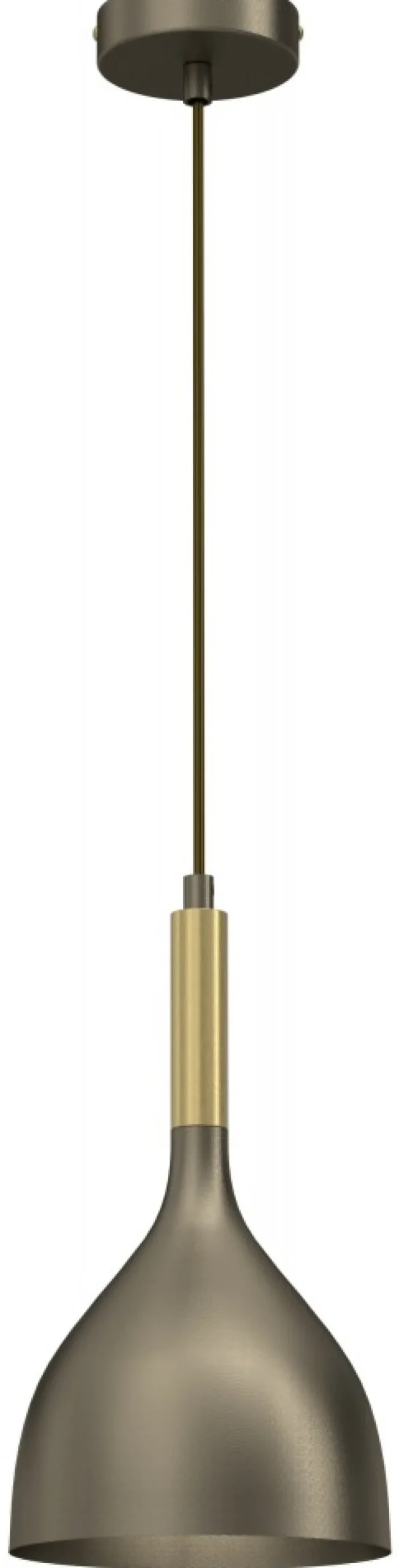 Lampa Wisząca NOAK Złoty Szary Metalowy Klosz 1xE27