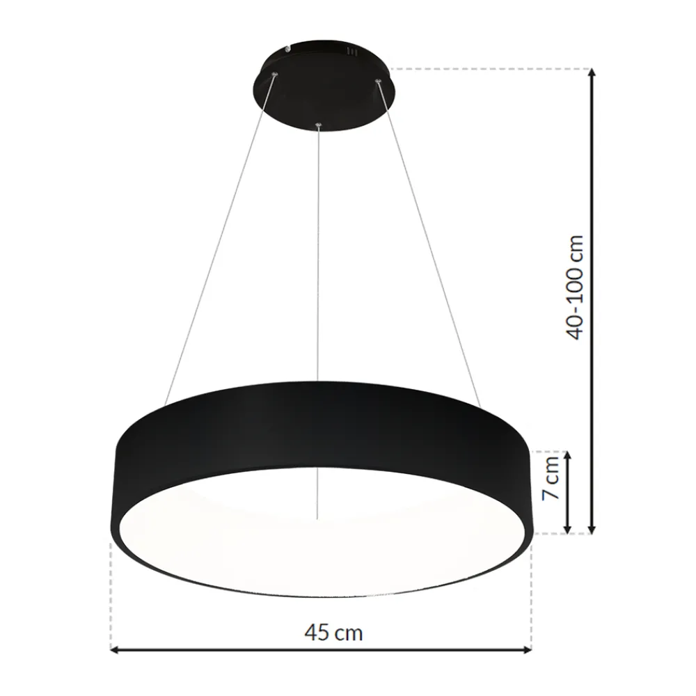 Lampa wisząca OHIO BLACK 24W LED * Eko-light Online