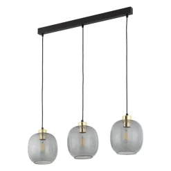 Lampa Wisząca OMEGA Czarny Złoty Szklane Klosze 3xE27 * TK Lighting New