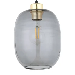 Lampa Wisząca OMEGA Czarny Złoty Szklany Klosz 1xE27 * TK Lighting Online
