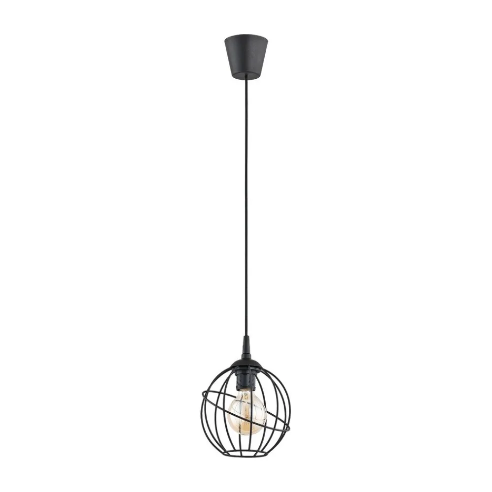 Lampa Wisząca ORBITA Czarny Metalowy Klosz 1xE27 18cm * TK Lighting Outlet