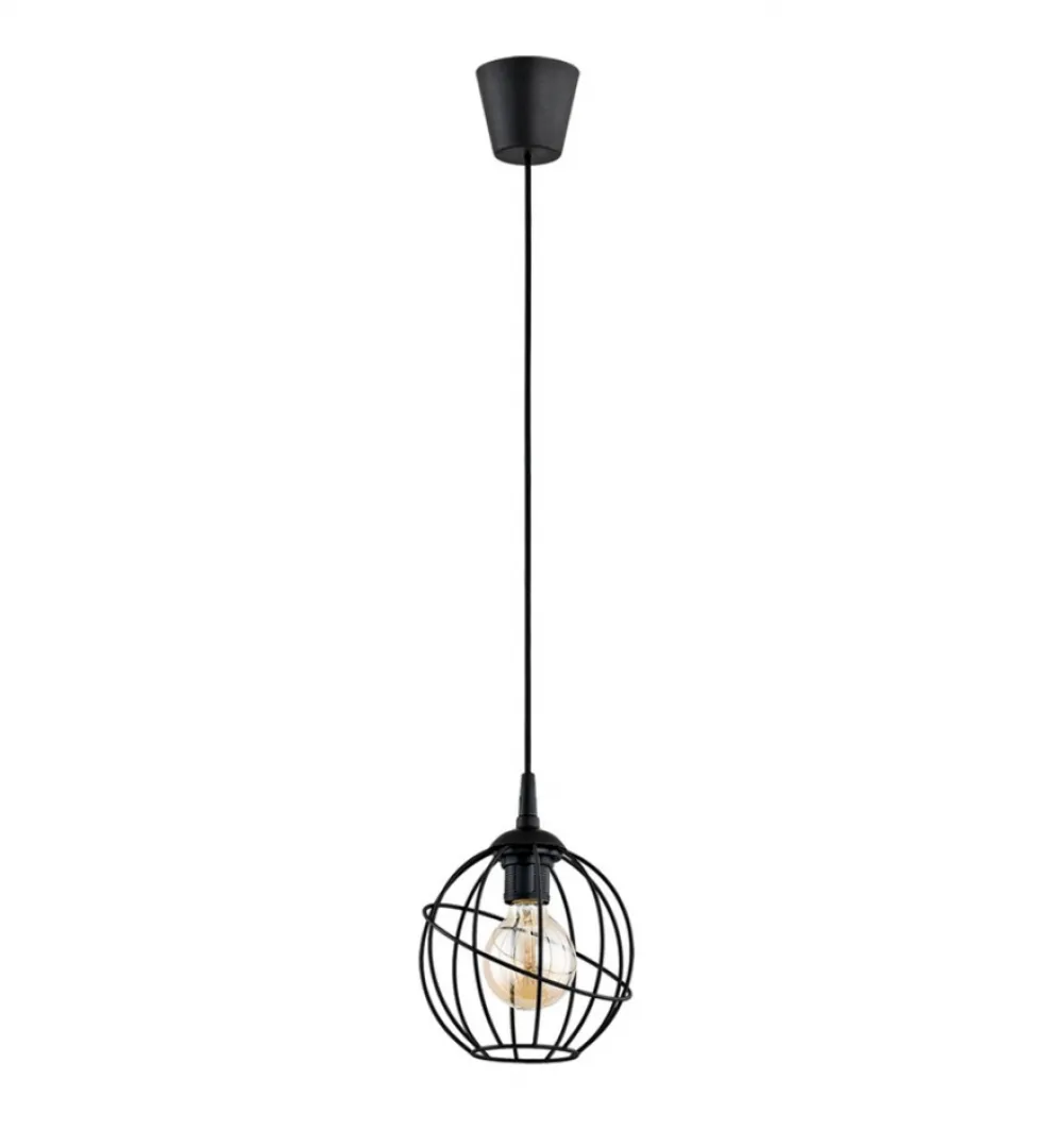 Lampa Wisząca ORBITA Czarny Metalowy Klosz 1xE27 18cm * TK Lighting Outlet