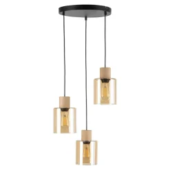 Lampa Wisząca ORSON Brązowy Czarny Szklane Klosze 3xE27 * TK Lighting