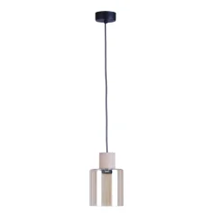 Lampa Wisząca ORSON Czarny Bursztynowy Szklany Klosz 1xE27 * TK Lighting Clearance