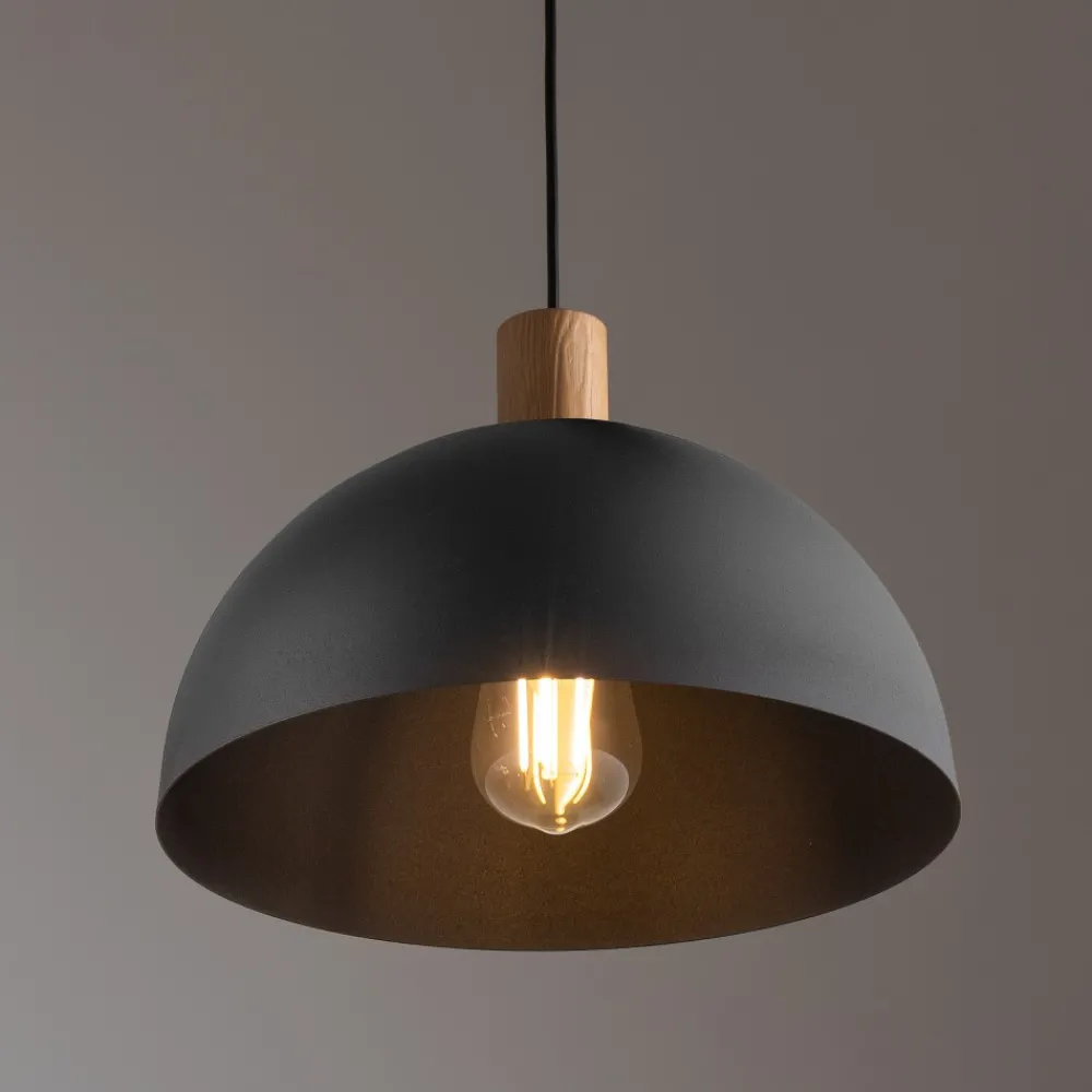 Lampa Wisząca OSLO Czarny Metalowy Klosz 1xE27 33,5cm * TK Lighting Sale