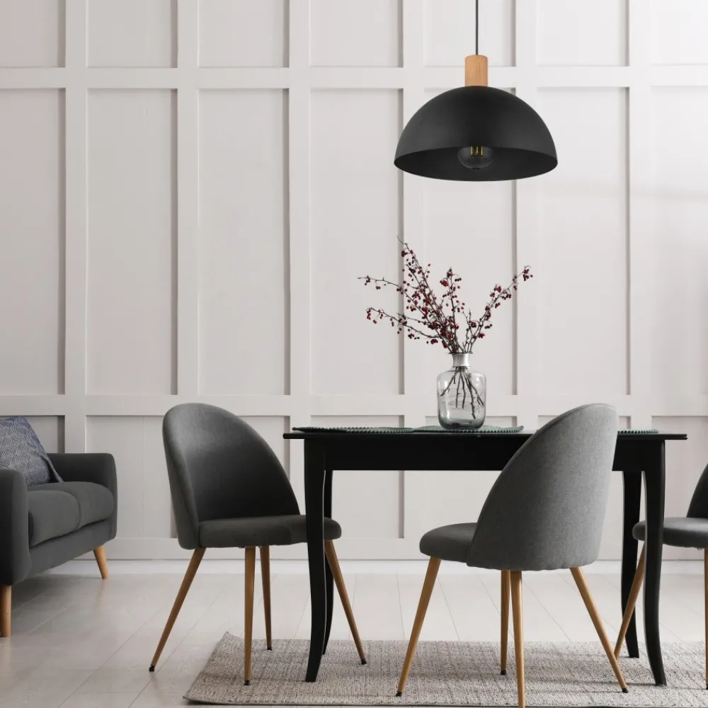 Lampa Wisząca OSLO Czarny Metalowy Klosz 1xE27 33,5cm * TK Lighting Sale