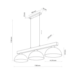 Lampa Wisząca OSLO Czarny Metalowe Klosze 3xE27 * TK Lighting