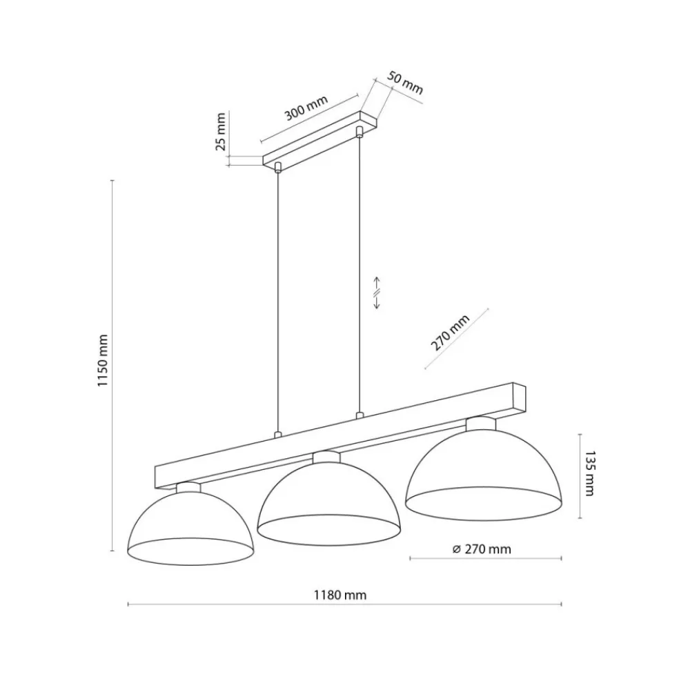 Lampa wisząca OSLO sabia beżowa 3xE27 * TK Lighting Best