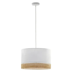 Lampa Wisząca PAGLIA Biały Boho Abażur 1xE27 38cm * TK Lighting Clearance