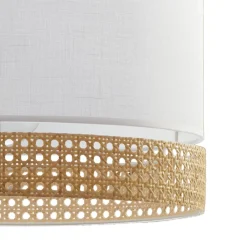 Lampa Wisząca PAGLIA Biały Boho Abażur 1xE27 38cm * TK Lighting Clearance