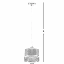 Lampa Wisząca PAGLIA Czarny Boho Abażur 1xE27 20cm * TK Lighting Sale