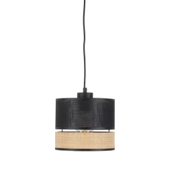 Lampa Wisząca PAGLIA Czarny Boho Abażur 1xE27 20cm * TK Lighting Sale