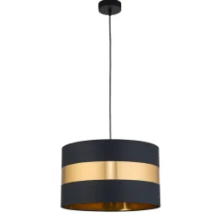 Lampa Wisząca PARIS Czarny Złoty Abażur 1xE27 50cm * TK Lighting Sale