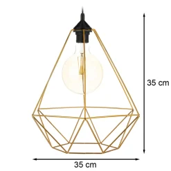 Lampa wisząca Paris Diamond 35 cm miedź * HowHomely Best