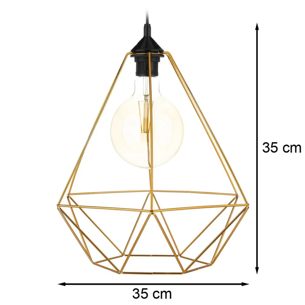 Lampa wisząca Paris Diamond 35 cm miedź * HowHomely Best