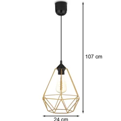Lampa wisząca Paris Diamond 24 cm miedź * HowHomely Sale