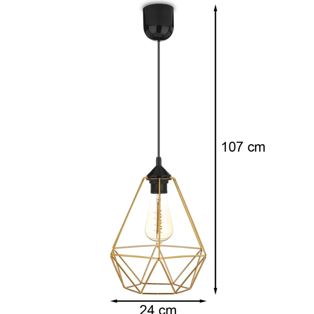 Lampa wisząca Paris Diamond 24 cm miedź * HowHomely Sale