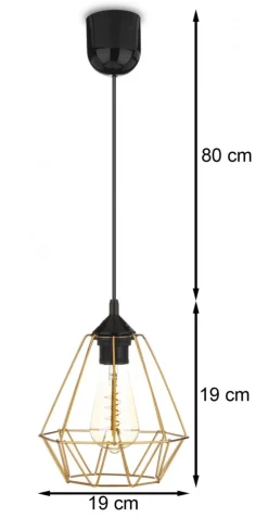 Lampa wisząca Paris Diamond 19 cm miedź * HowHomely Clearance