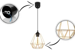 Lampa wisząca Paris Diamond 19 cm miedź * HowHomely Clearance