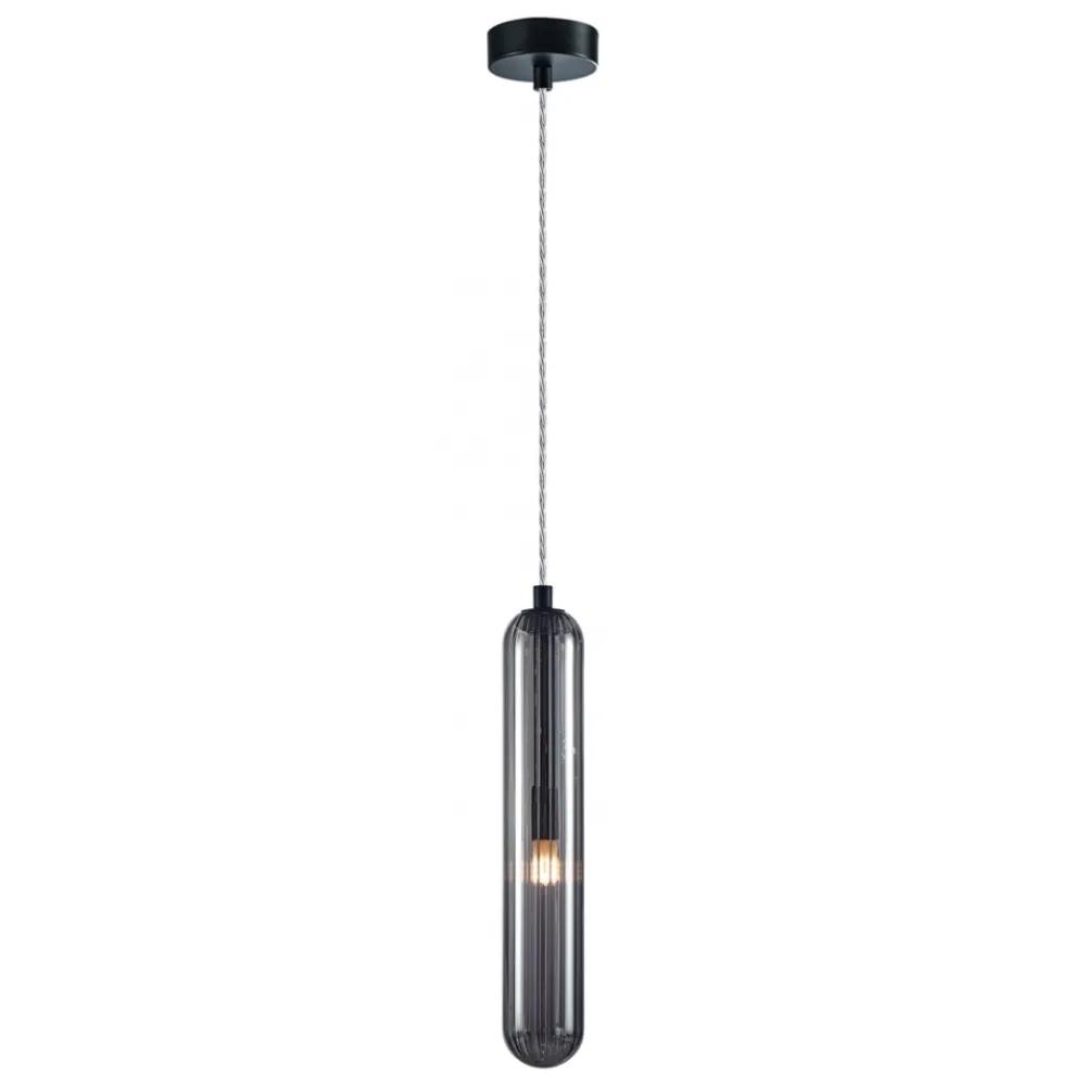 Lampa Wisząca PAX Czarny Szklany Klosz 1xG9 8cm * Eko-light