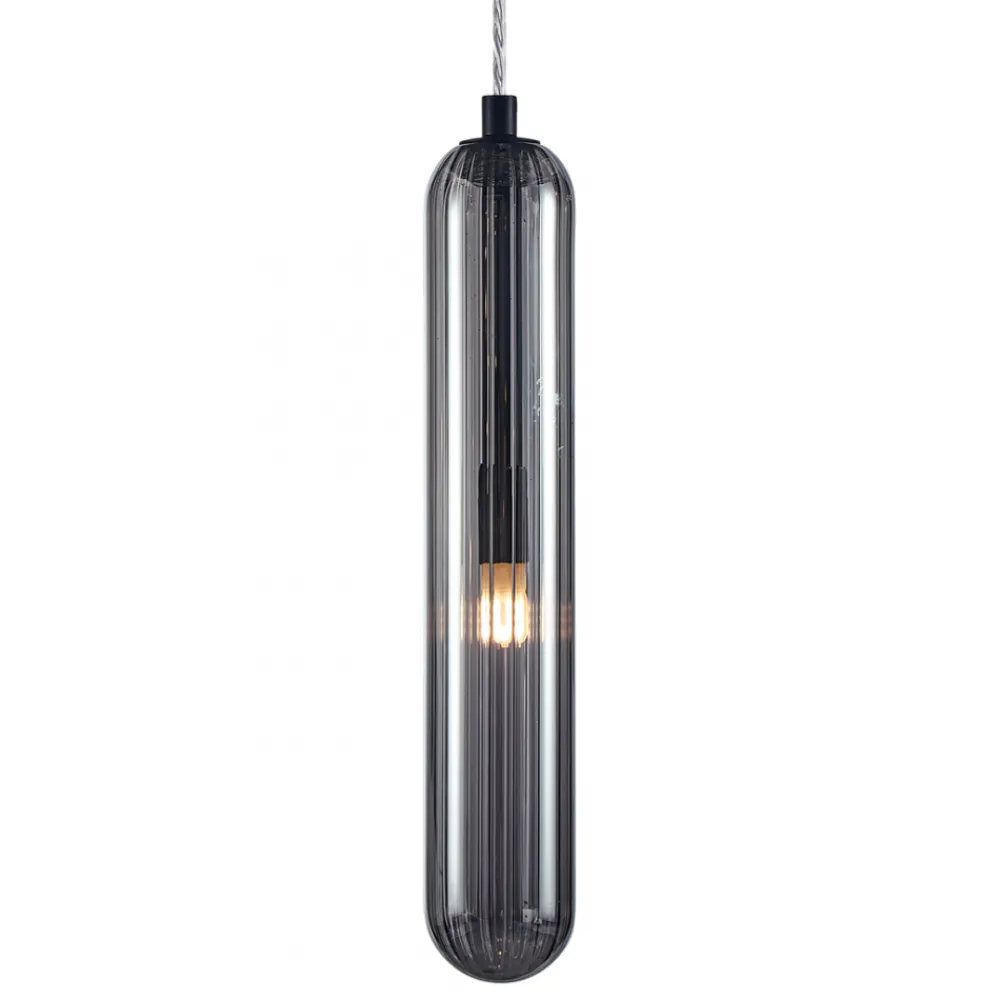 Lampa Wisząca PAX Czarny Szklany Klosz 1xG9 8cm * Eko-light