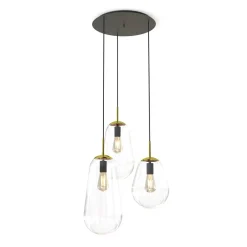 Lampa Wisząca PEAR Czarny Szklane Klosze 3xE27 * Nowodvorski Sale