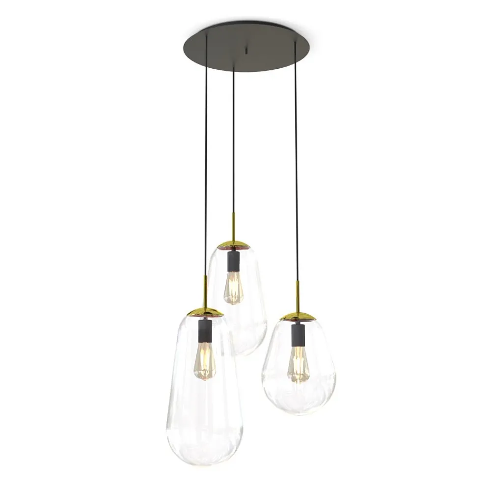 Lampa Wisząca PEAR Czarny Szklane Klosze 3xE27 * Nowodvorski Sale