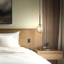 Lampa wisząca PEARL czarna klosz koniak 1xG9 * TK Lighting Online