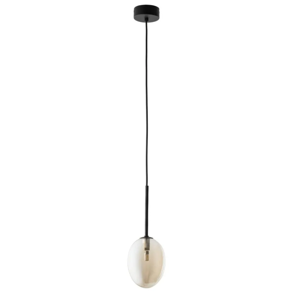 Lampa wisząca PEARL czarna klosz koniak 1xG9 * TK Lighting Online