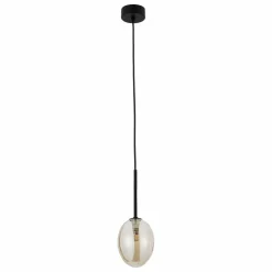 Lampa wisząca PEARL czarna klosz koniak 1xG9 * TK Lighting Online