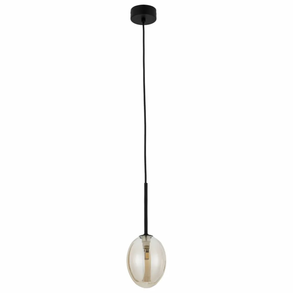 Lampa wisząca PEARL czarna klosz koniak 1xG9 * TK Lighting Online