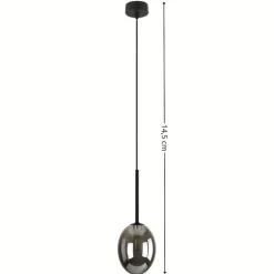 Lampa wisząca PEARL czarna klosz grafitowy 1xG9 * TK Lighting Best