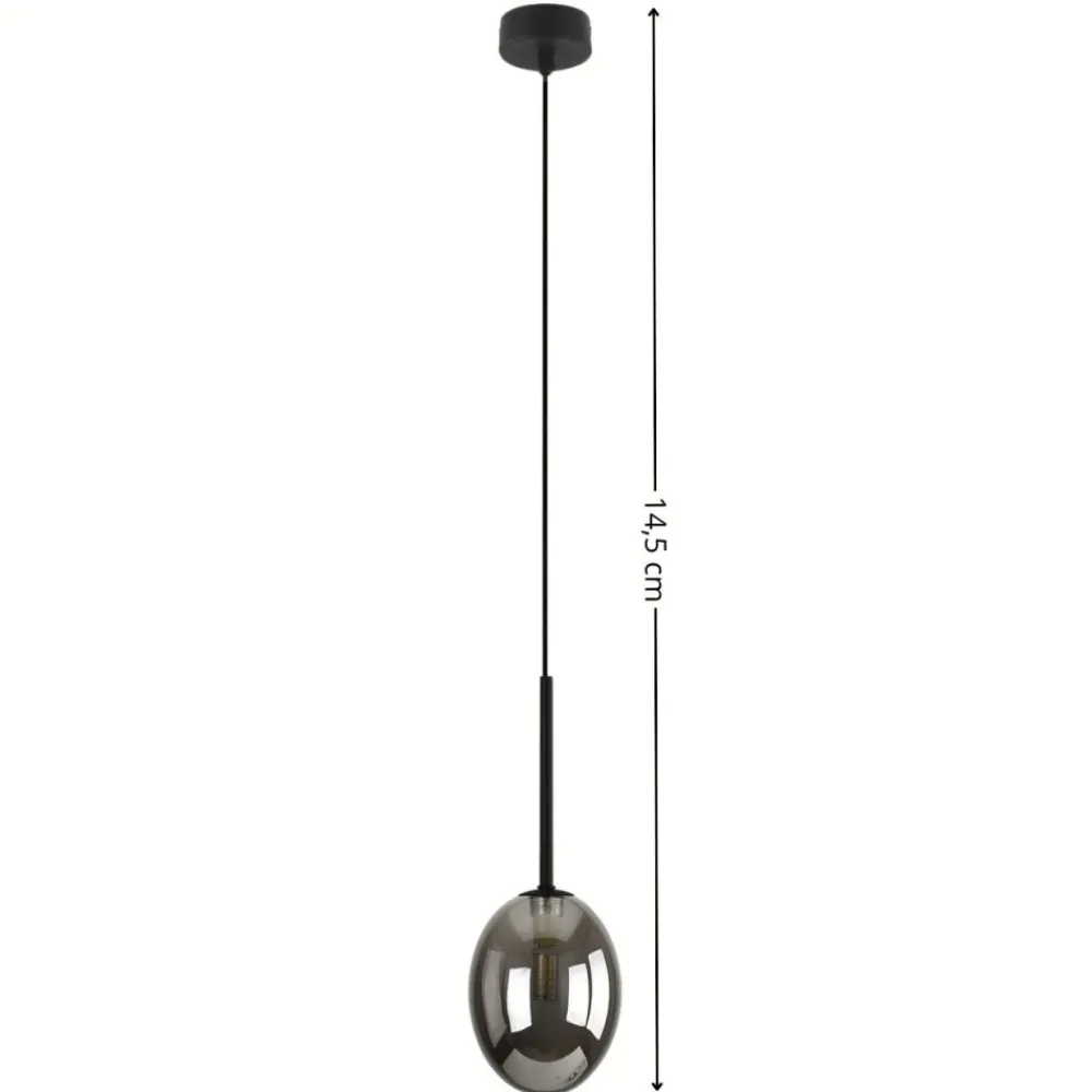 Lampa wisząca PEARL czarna klosz grafitowy 1xG9 * TK Lighting Best