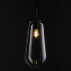 Lampa Wisząca PEAR L Czarny Złoty Szklany Klosz 1xE27 22cm * Nowodvorski New