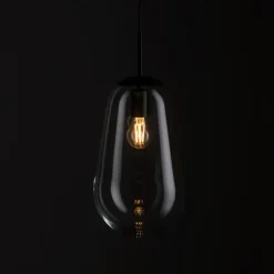 Lampa Wisząca PEAR M Czarny Szklany Klosz 1xE27 22cm * Nowodvorski