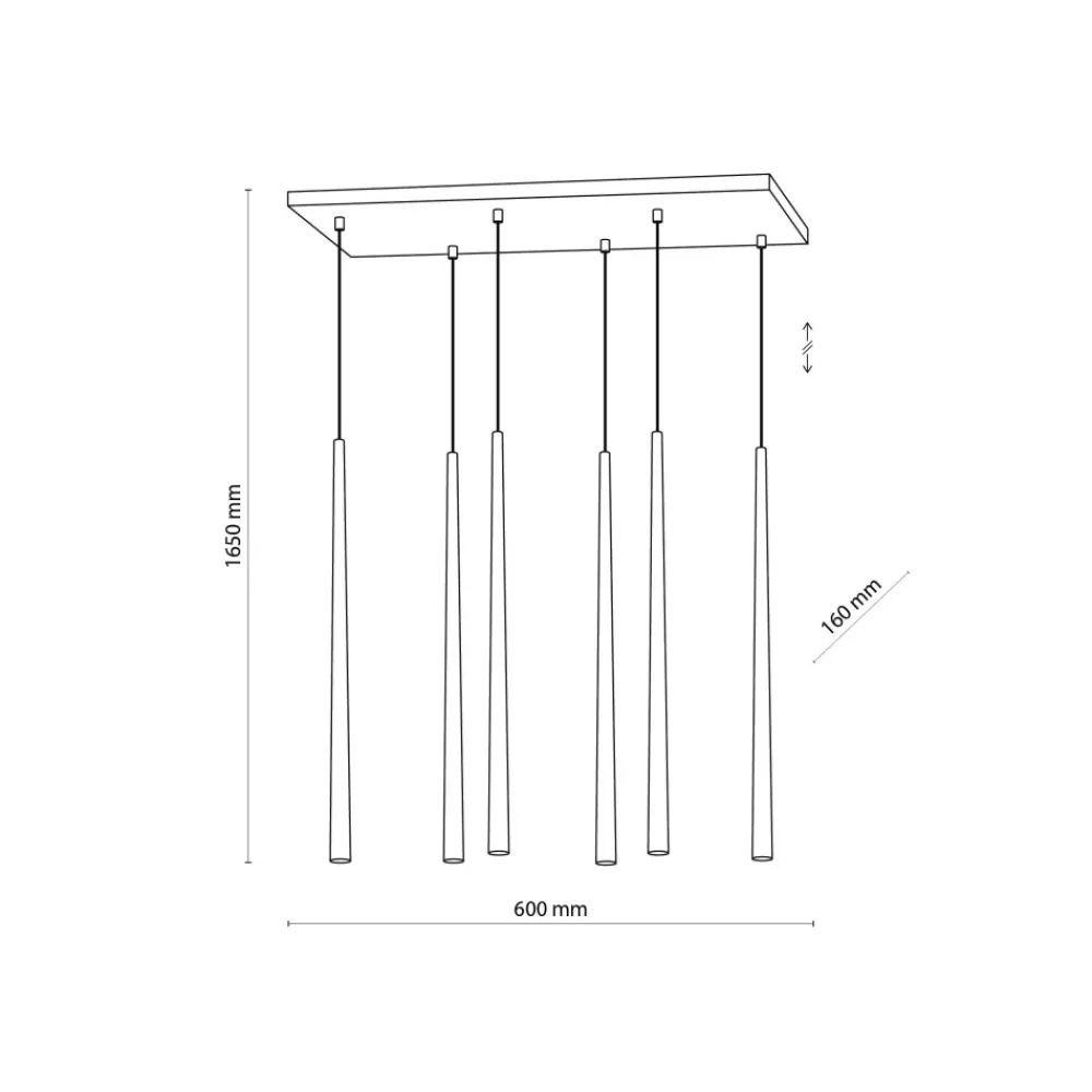 Lampa Wisząca PIANO Czarny 6xG9 * TK Lighting Outlet