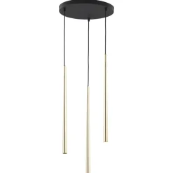 Lampa Wisząca PIANO Czarny Złoty Koło 3xG9 * TK Lighting Online