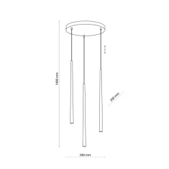 Lampa Wisząca PIANO Czarny Złoty Koło 3xG9 * TK Lighting Online