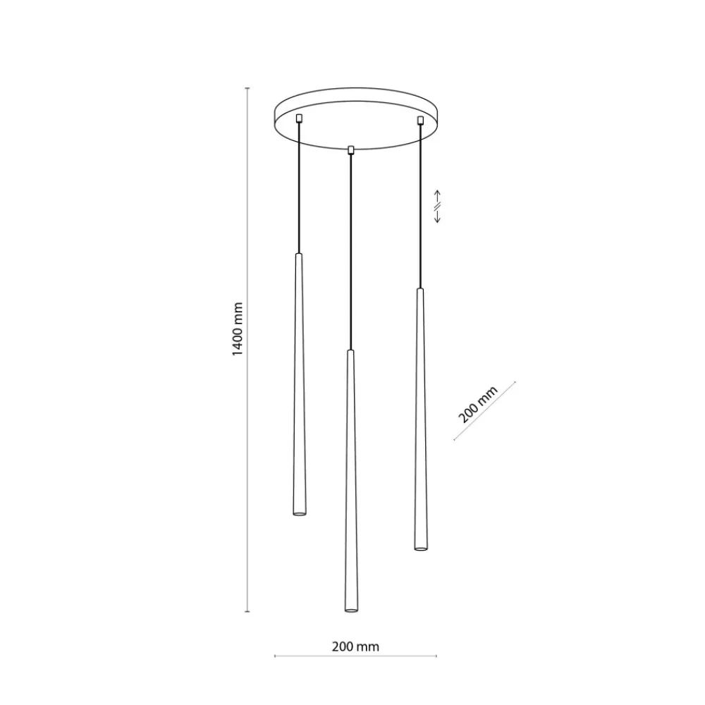 Lampa Wisząca PIANO Czarny Złoty Koło 3xG9 * TK Lighting Online